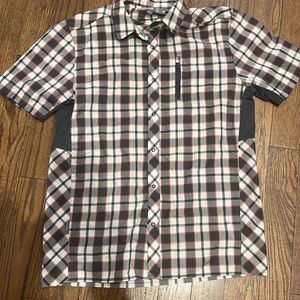 Icebreaker Mens Compass SS Wool Shirt Plaid Monsoon 102397001 Size M